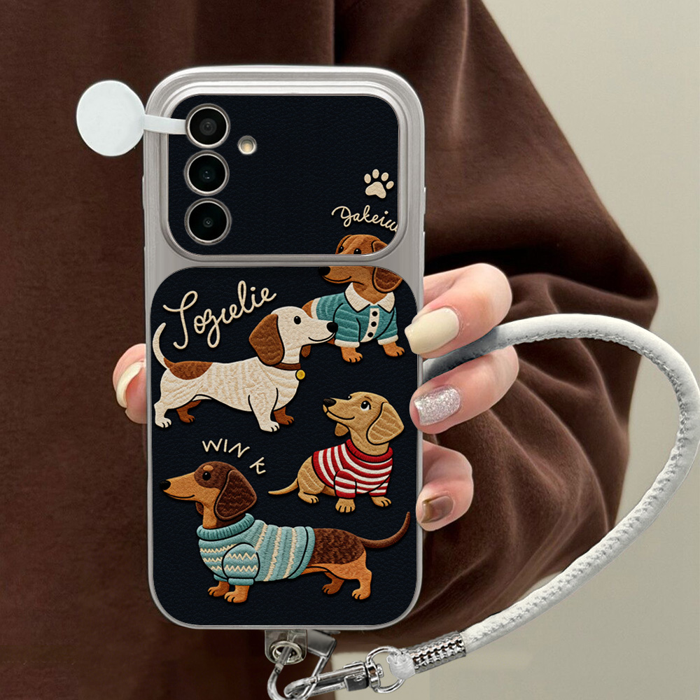 Camera Leather Case - การ์ตูนดัชชุนด์เคสโทรศัพท์สำหรับซัมซุง A56 A55 A57 A36 A37
