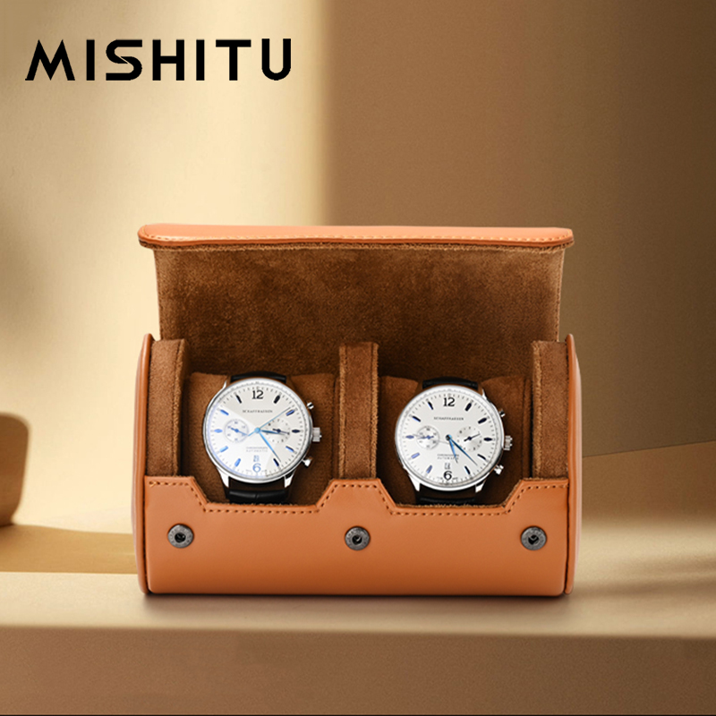 Vintage Collectible Watches - MISHITU 1/2/3-Slot นาฬิกาม้วนกระเป๋าเดินทางแบบพกพา Vintage หนังนาฬิกากล่องเก็บกระเป๋านาฬิกาผู้ชายของขวัญ