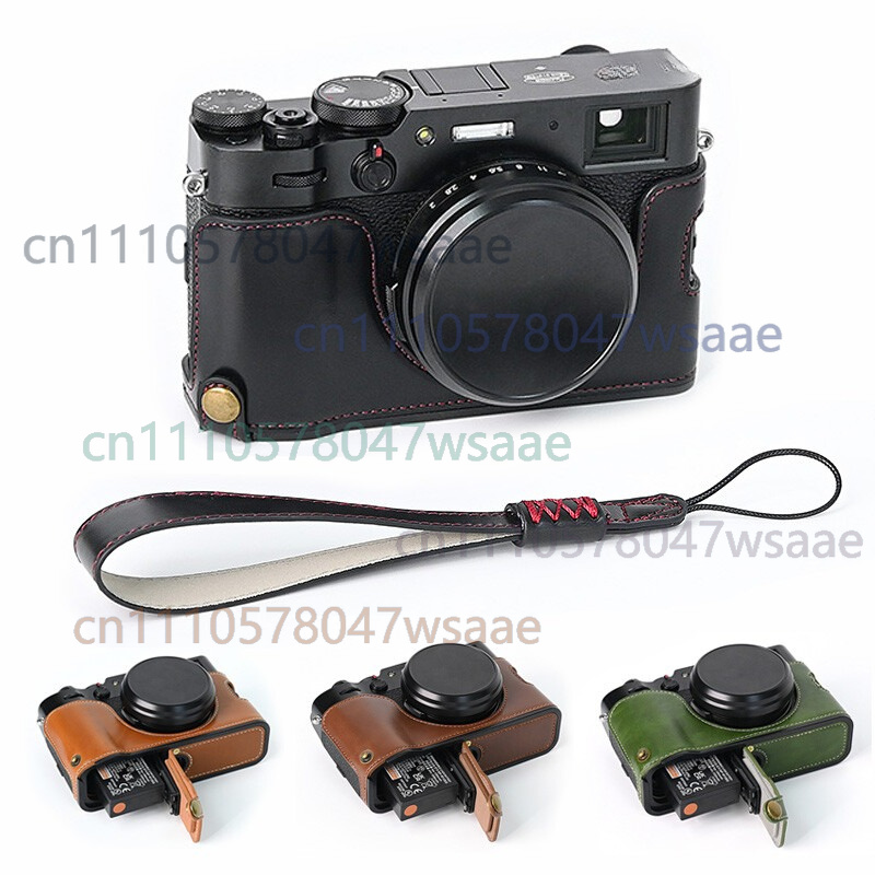 Camera Leather Case - 1 ชิ้น ซองหนังครึ่งใบสำหรับ FUJI X100V สำหรับกล้อง